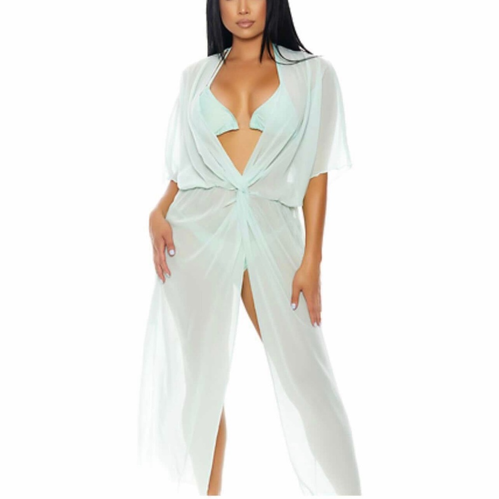 NEW Bikini & coverup set- mint/blue color